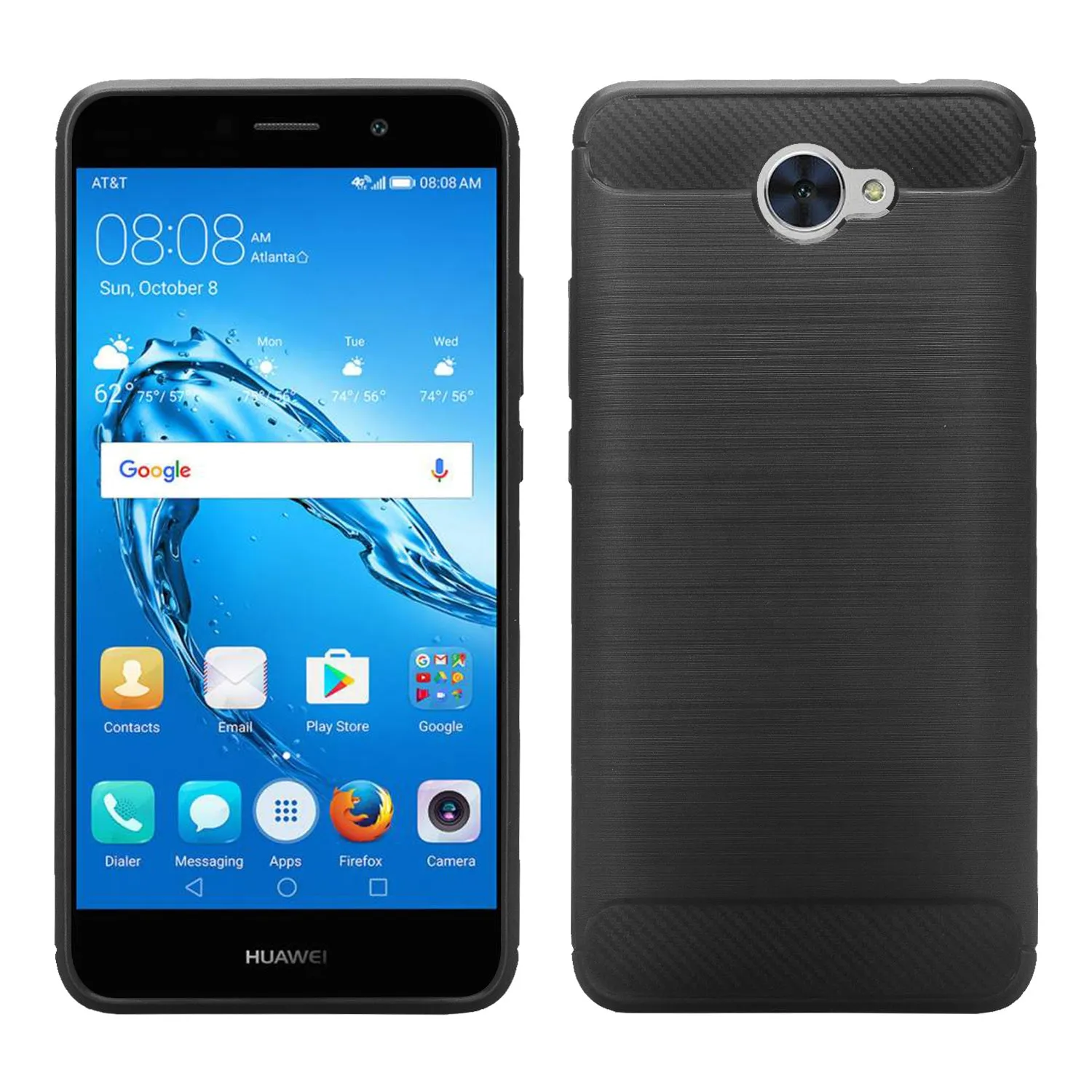 Huawei Ascend XT 2 Case, Elate 4G Case, H1711 Case, Slim [Shock Proof] Flexible TPU Cover - Brush Black