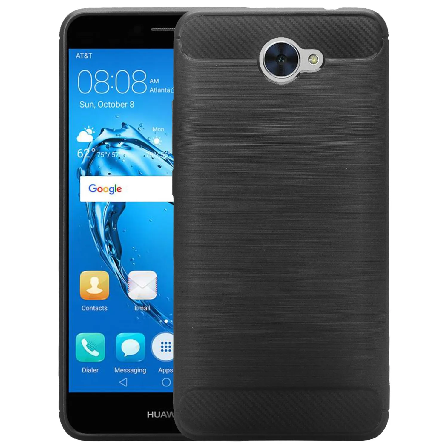 Huawei Ascend XT 2 Case, Elate 4G Case, H1711 Case, Slim [Shock Proof] Flexible TPU Cover - Brush Black