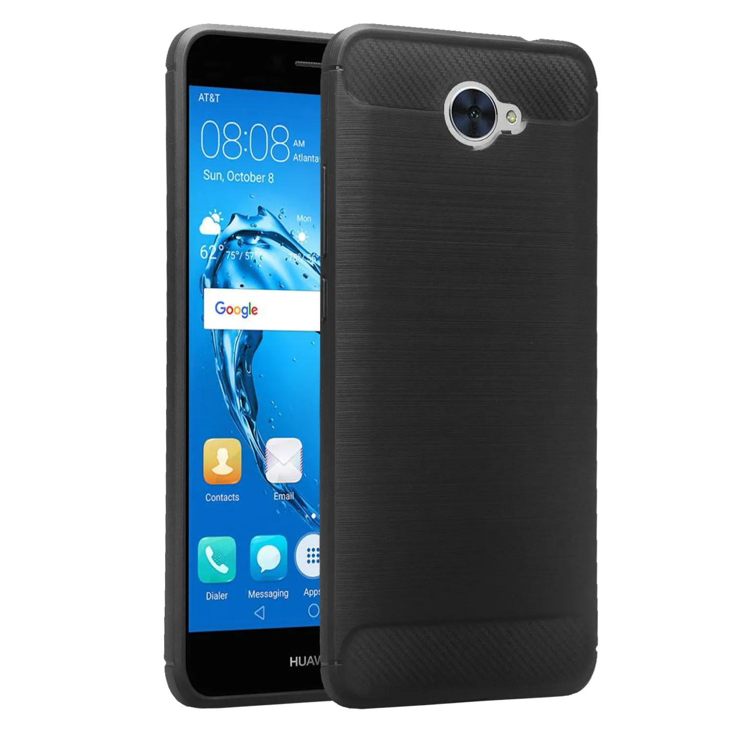 Huawei Ascend XT 2 Case, Elate 4G Case, H1711 Case, Slim [Shock Proof] Flexible TPU Cover - Brush Black