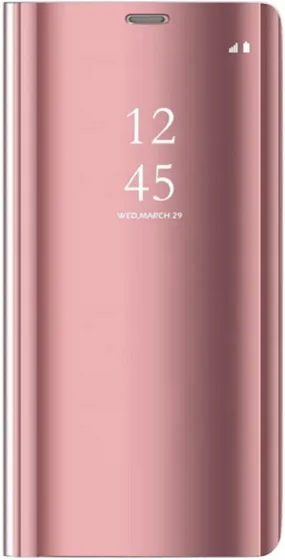 Huawei P30 Lite Clear View Wallet Case - Rose Gold Pink