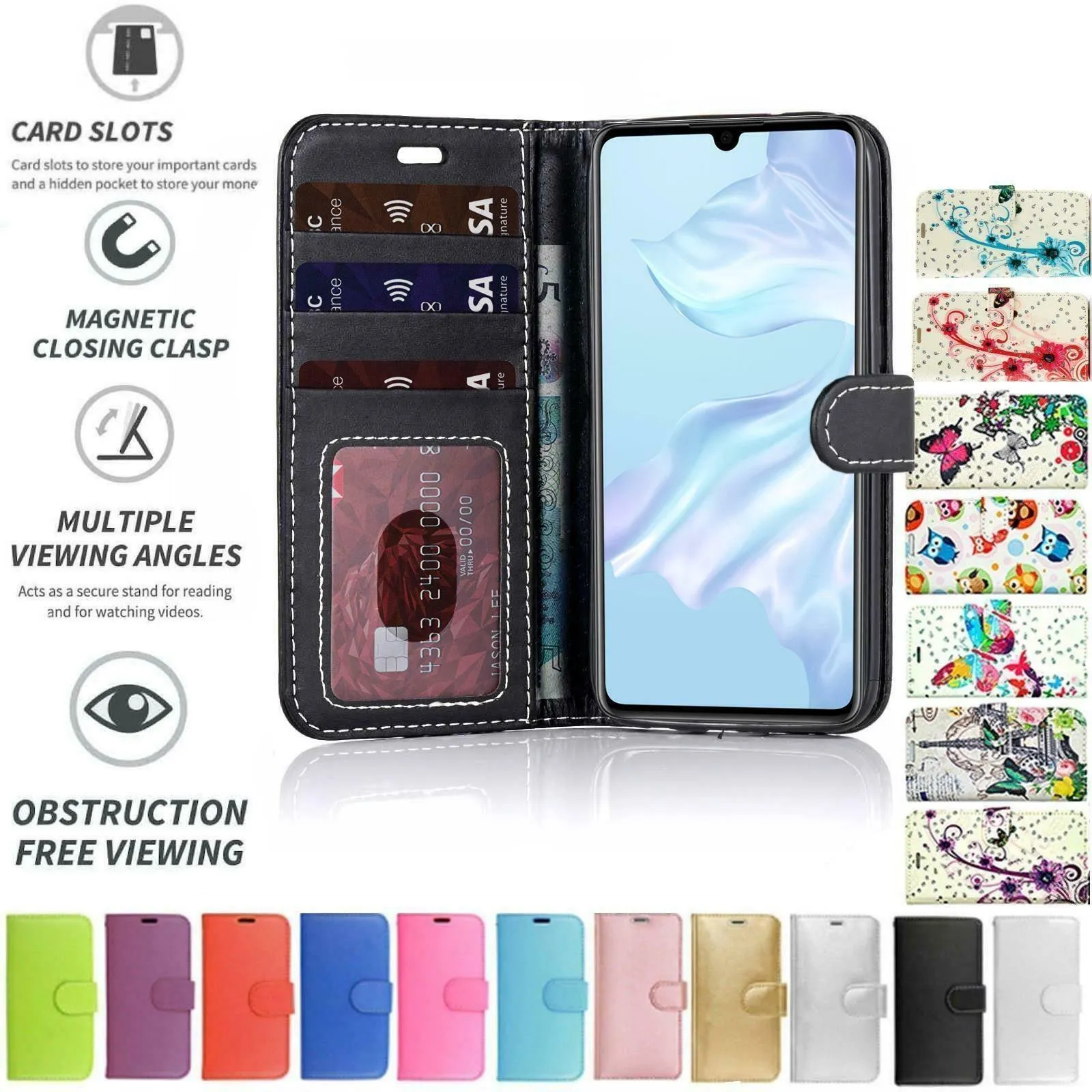 Huawei P40 Lite 5G Flip Folio Book Wallet Case