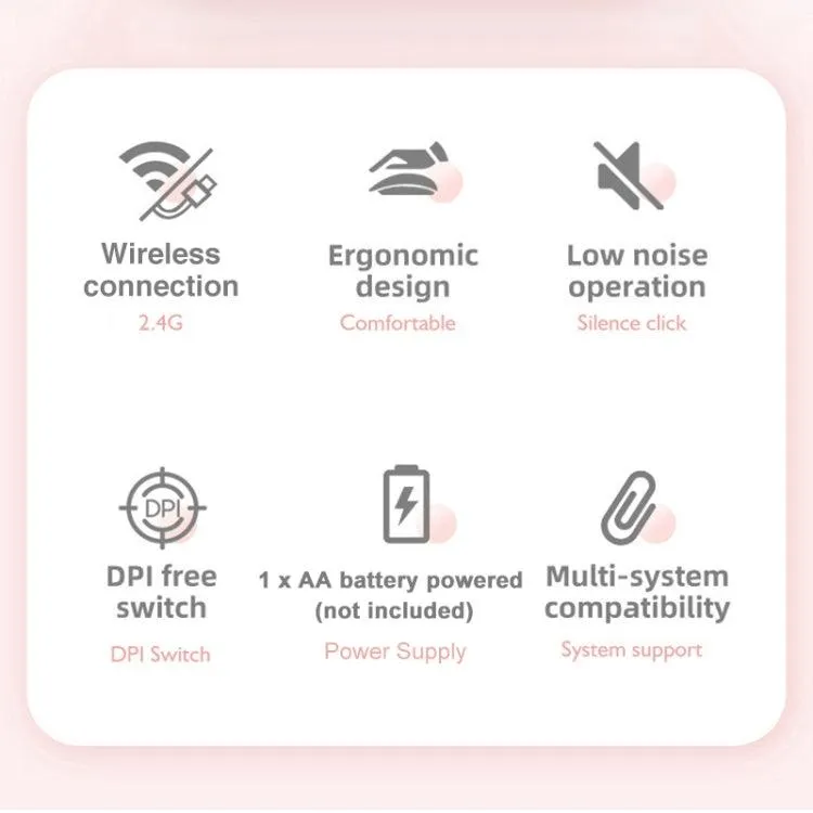 HXSJ M107 Wireless Rechargeable Mouse with Dual Mode 2.4GHz & Bluetooth 5.1, 1600 DPI, Ergonomic Design, and Quiet Operation