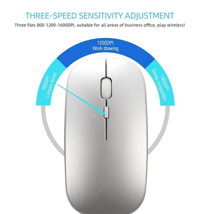 HXSJ M90 Wireless Bluetooth Mouse - Ultra-Thin, Rechargeable, Silent Click, Dual Mode 2.4GHz