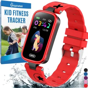 Inspiratek Kids Fitness Tracker for Age 5-16，2022 Upgraded Tracker Kids Watch，Waterproof Watch for Kids with Pedometer，Sleep Monitor & Calorie Counter，Fitness Watch for Kids Girls Boys Teen