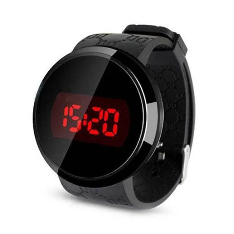 Interactive Touch Screen LED Digital Watch with Silicone Band - Unisex (White)