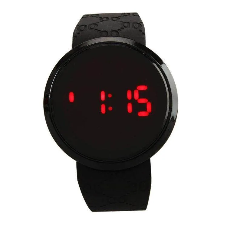 Interactive Touch Screen LED Digital Watch with Silicone Band - Unisex (White)