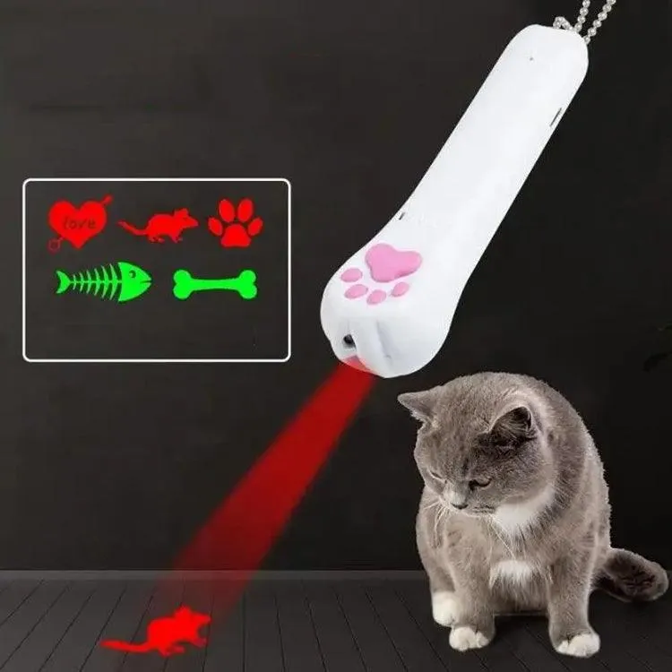 Interactive USB Rechargeable LED Projector Toy for Cats - Engaging Pet Teaser and Teasing Fun