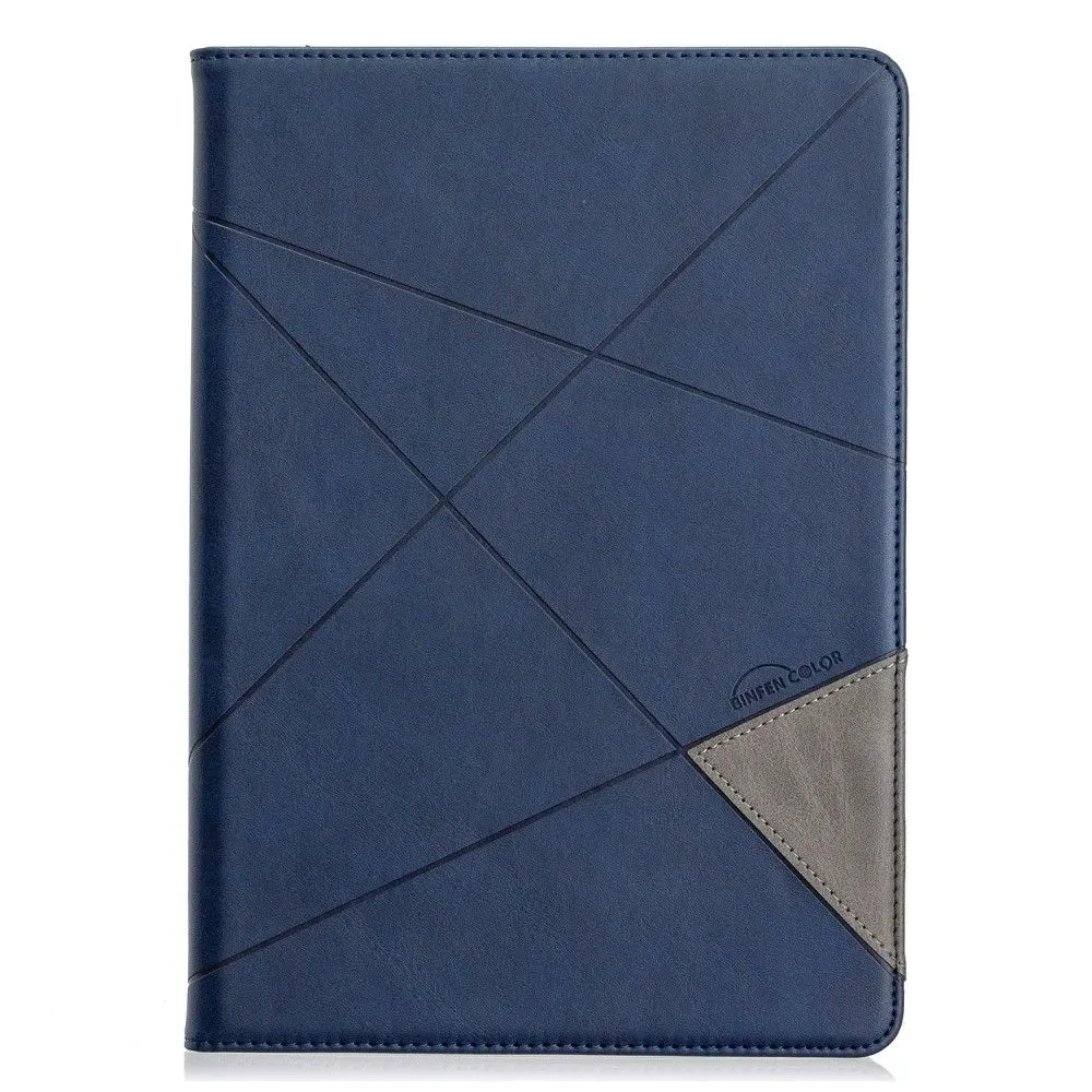 iPad 10.2 (2021) / (2020) / Air (2019) geometric pattern leather flip case - Blue