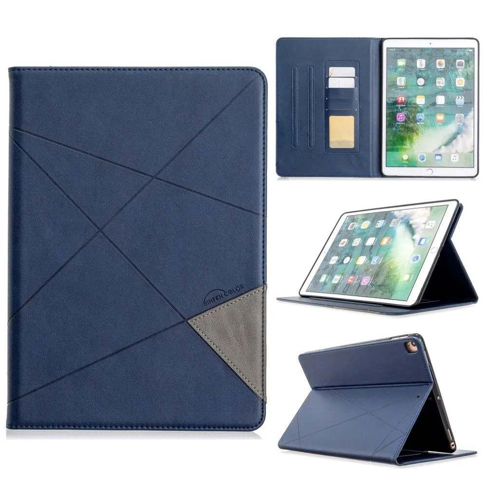 iPad 10.2 (2021) / (2020) / Air (2019) geometric pattern leather flip case - Blue