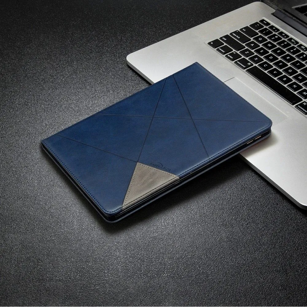 iPad 10.2 (2021) / (2020) / Air (2019) geometric pattern leather flip case - Blue