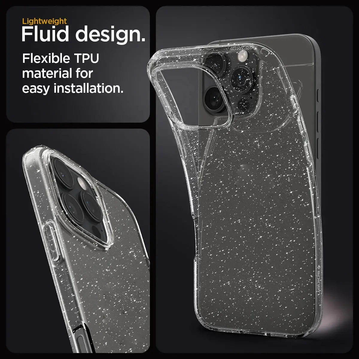 iPhone 16 Pro Case Liquid Crystal Glitter