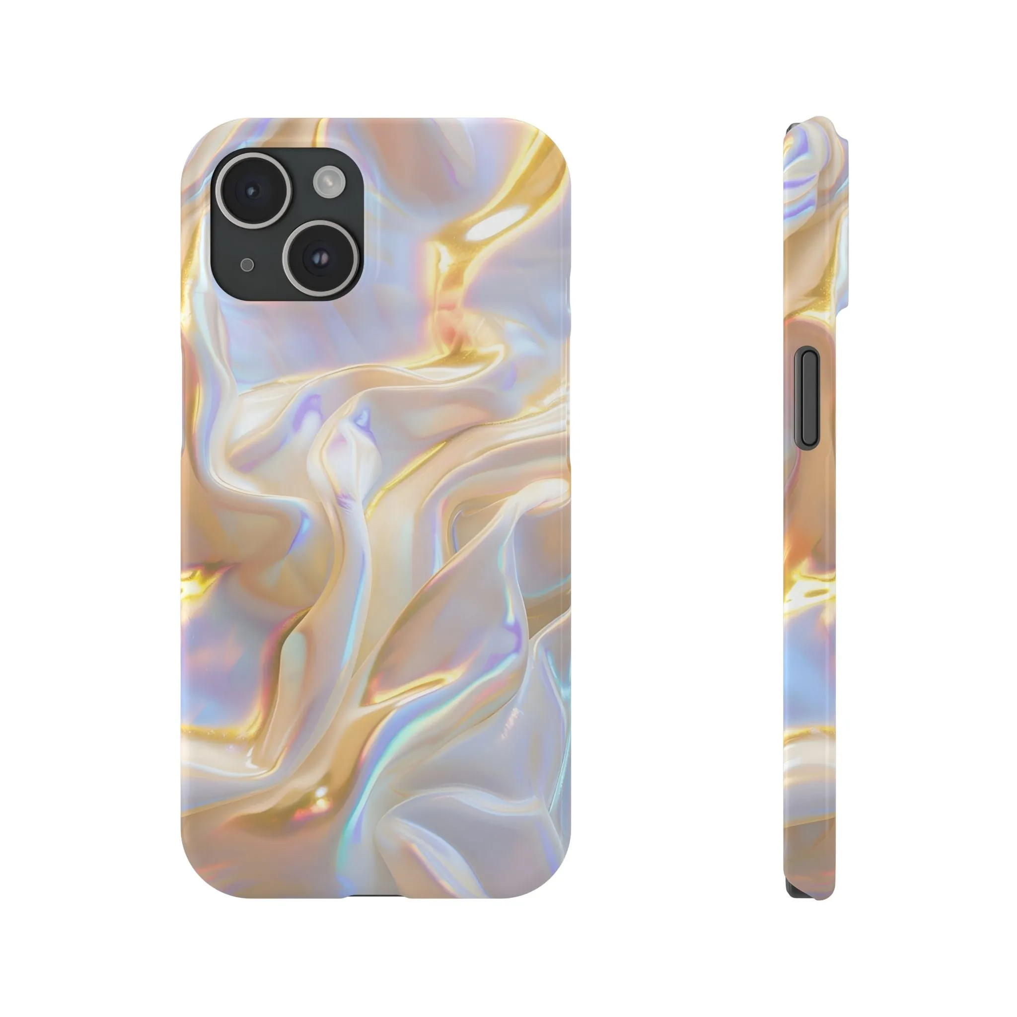 Iridescent Silk Flow Slim iPhone Cases