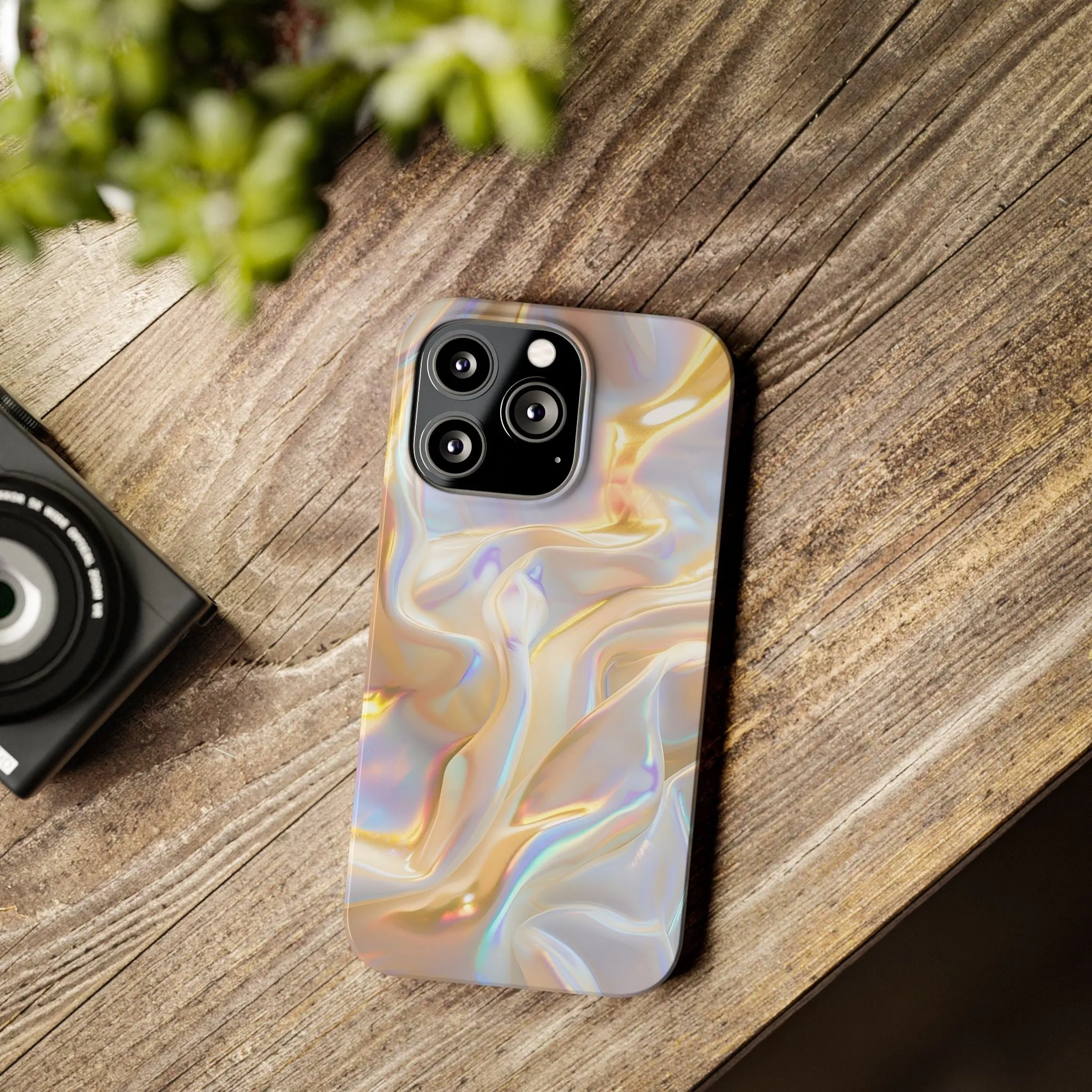 Iridescent Silk Flow Slim iPhone Cases