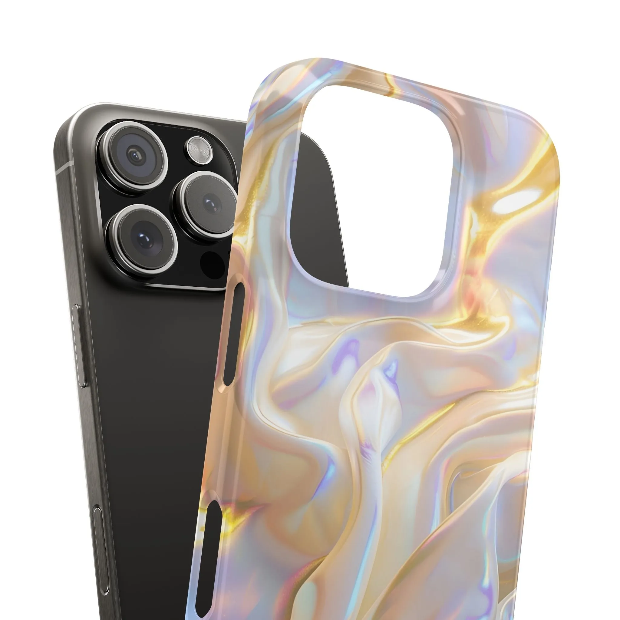 Iridescent Silk Flow Slim iPhone Cases