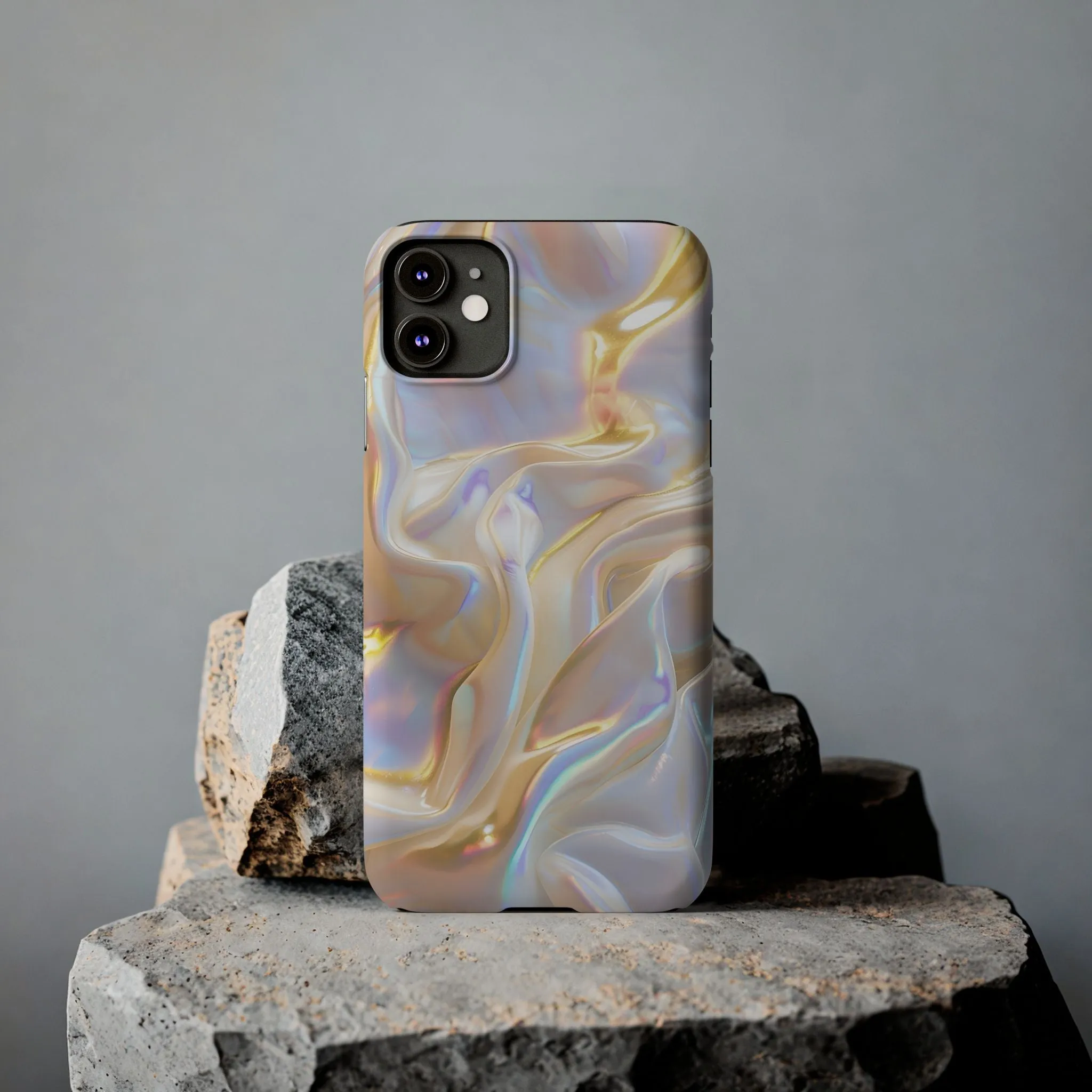 Iridescent Silk Flow Slim iPhone Cases