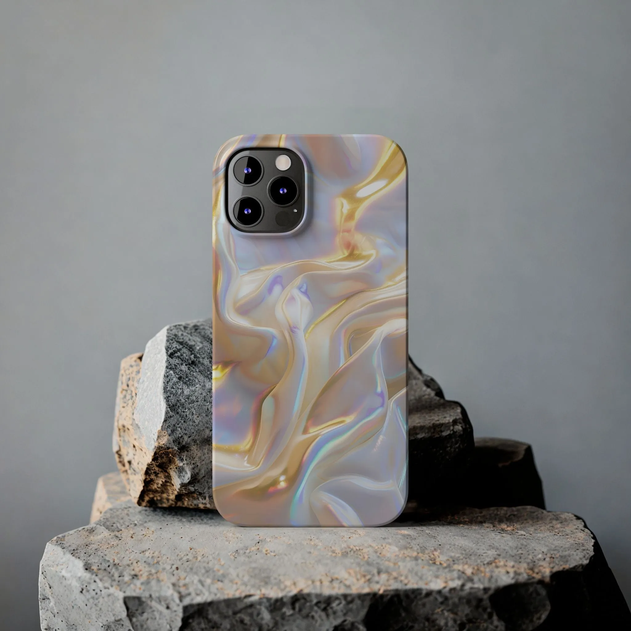 Iridescent Silk Flow Slim iPhone Cases