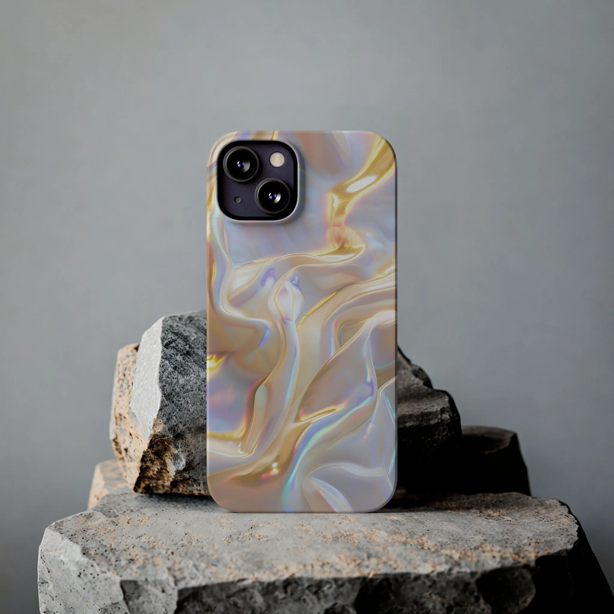 Iridescent Silk Flow Slim iPhone Cases