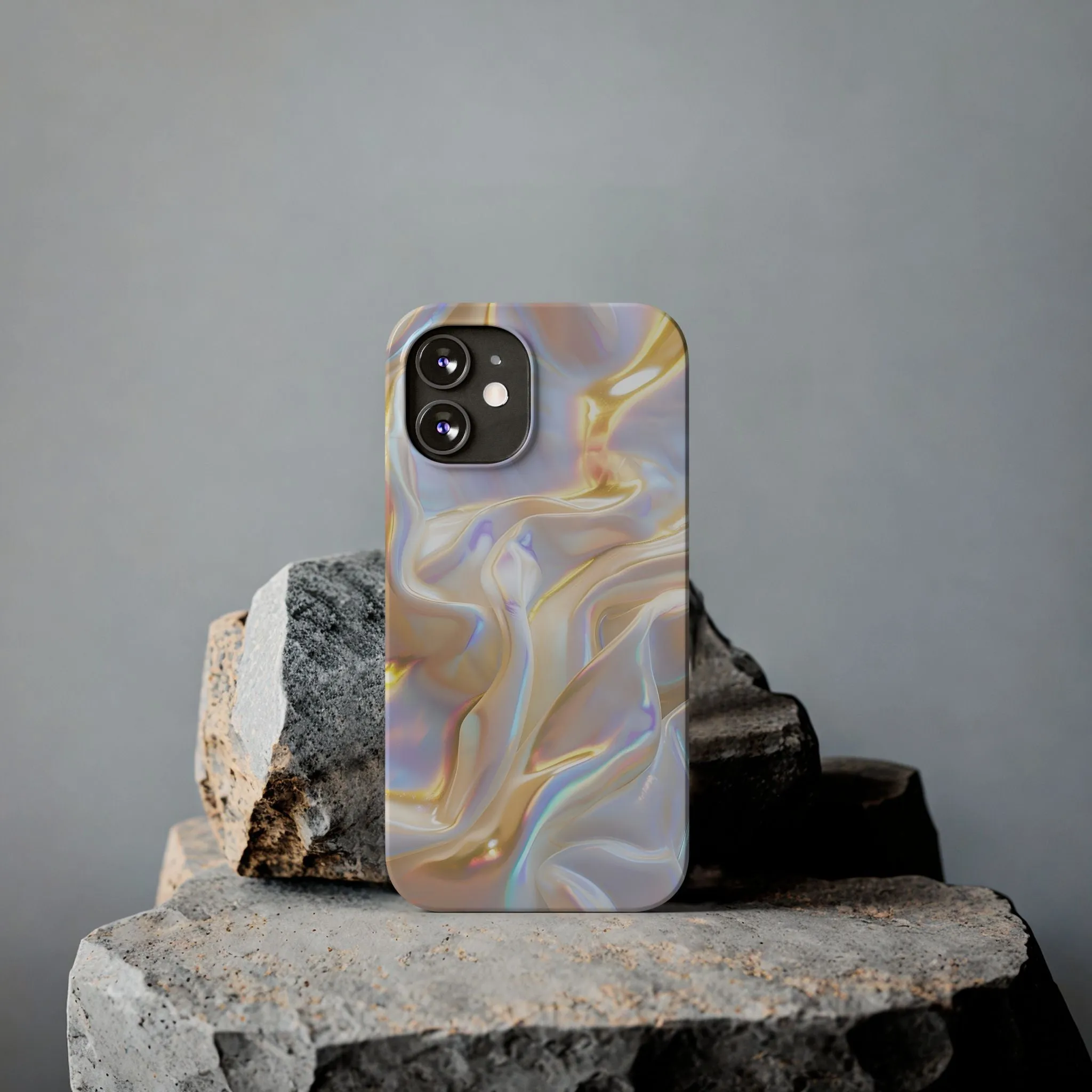 Iridescent Silk Flow Slim iPhone Cases