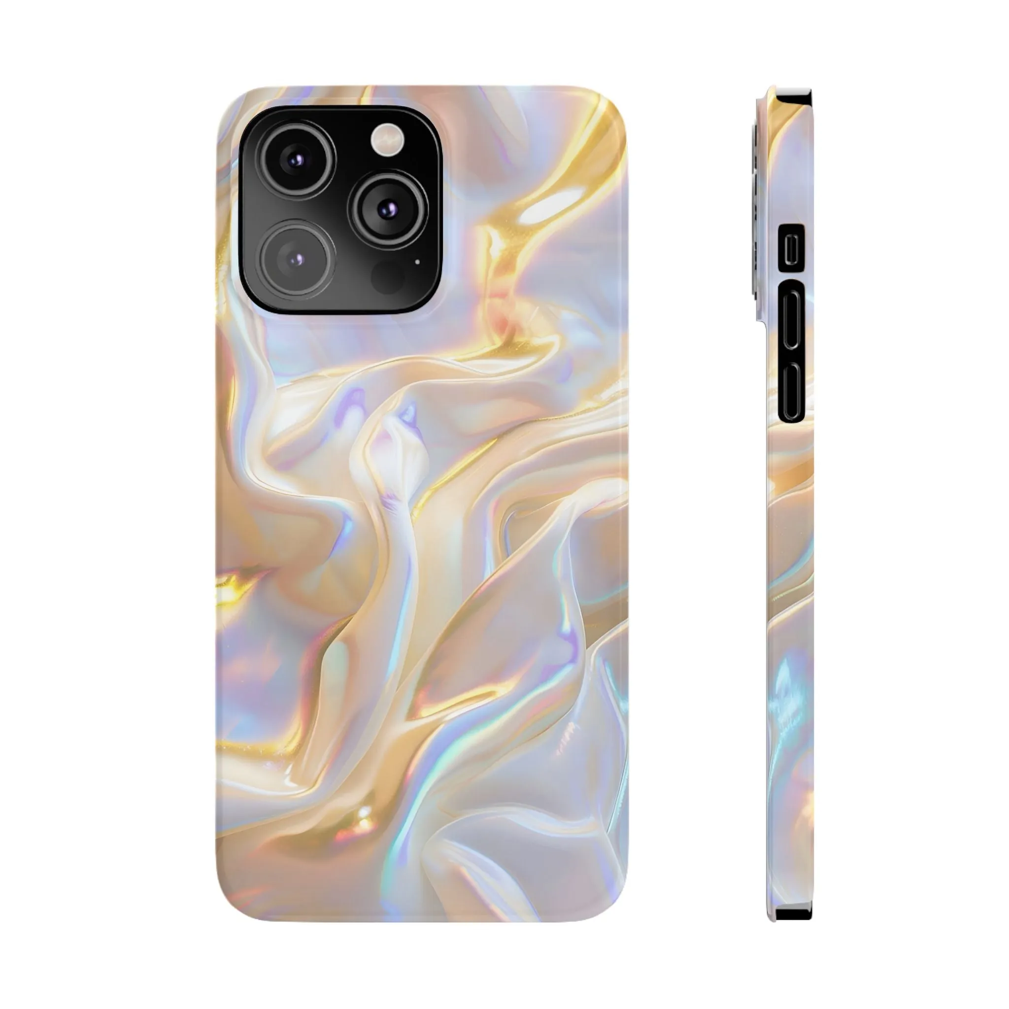 Iridescent Silk Flow Slim iPhone Cases