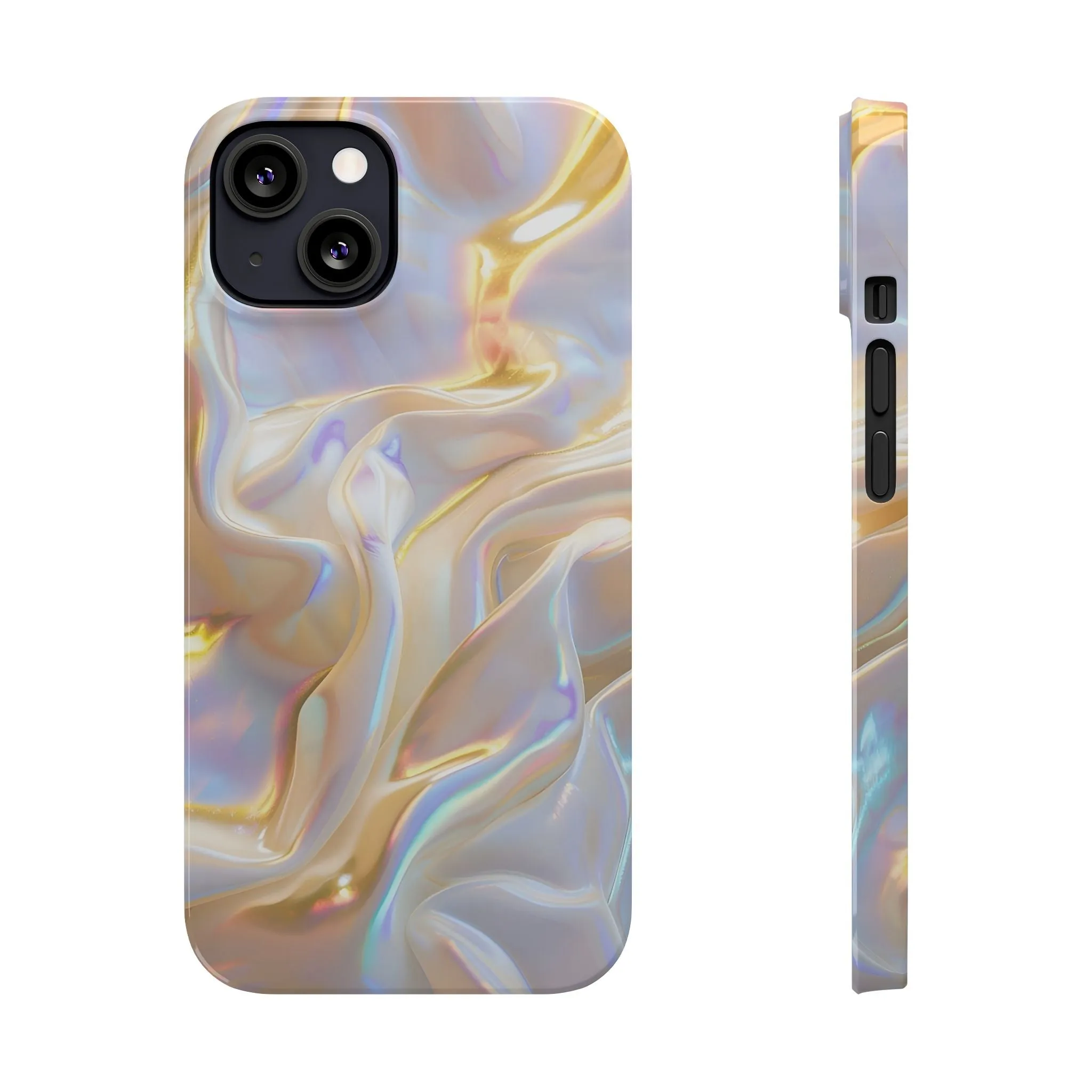 Iridescent Silk Flow Slim iPhone Cases