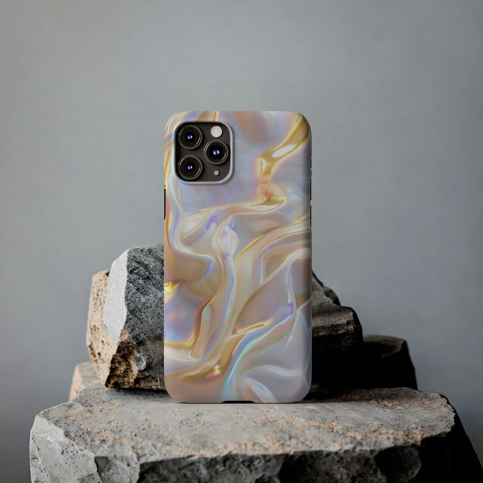 Iridescent Silk Flow Slim iPhone Cases