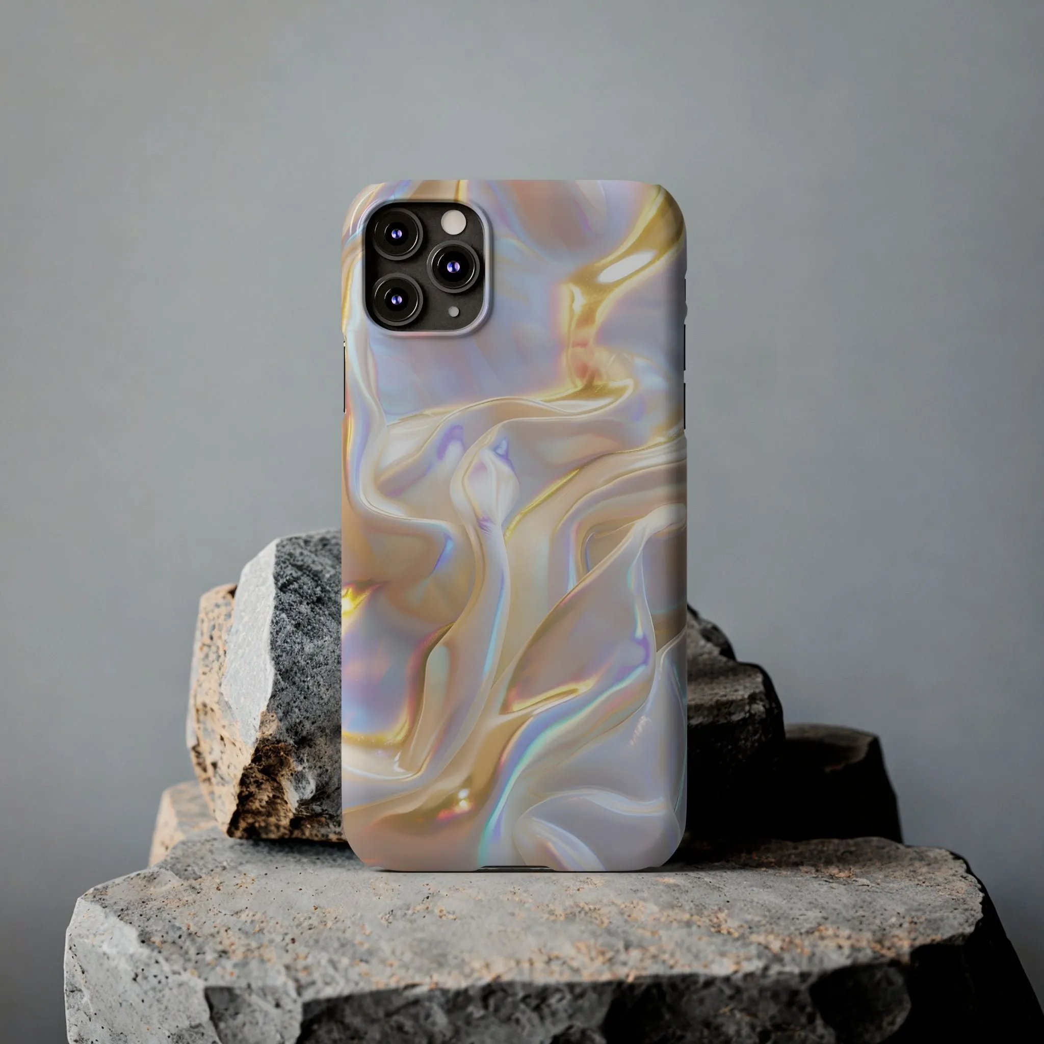 Iridescent Silk Flow Slim iPhone Cases