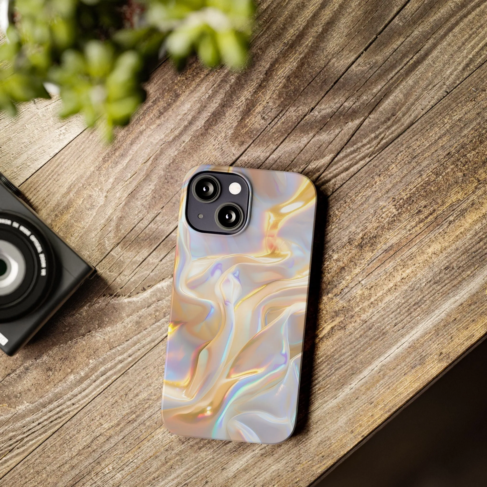 Iridescent Silk Flow Slim iPhone Cases