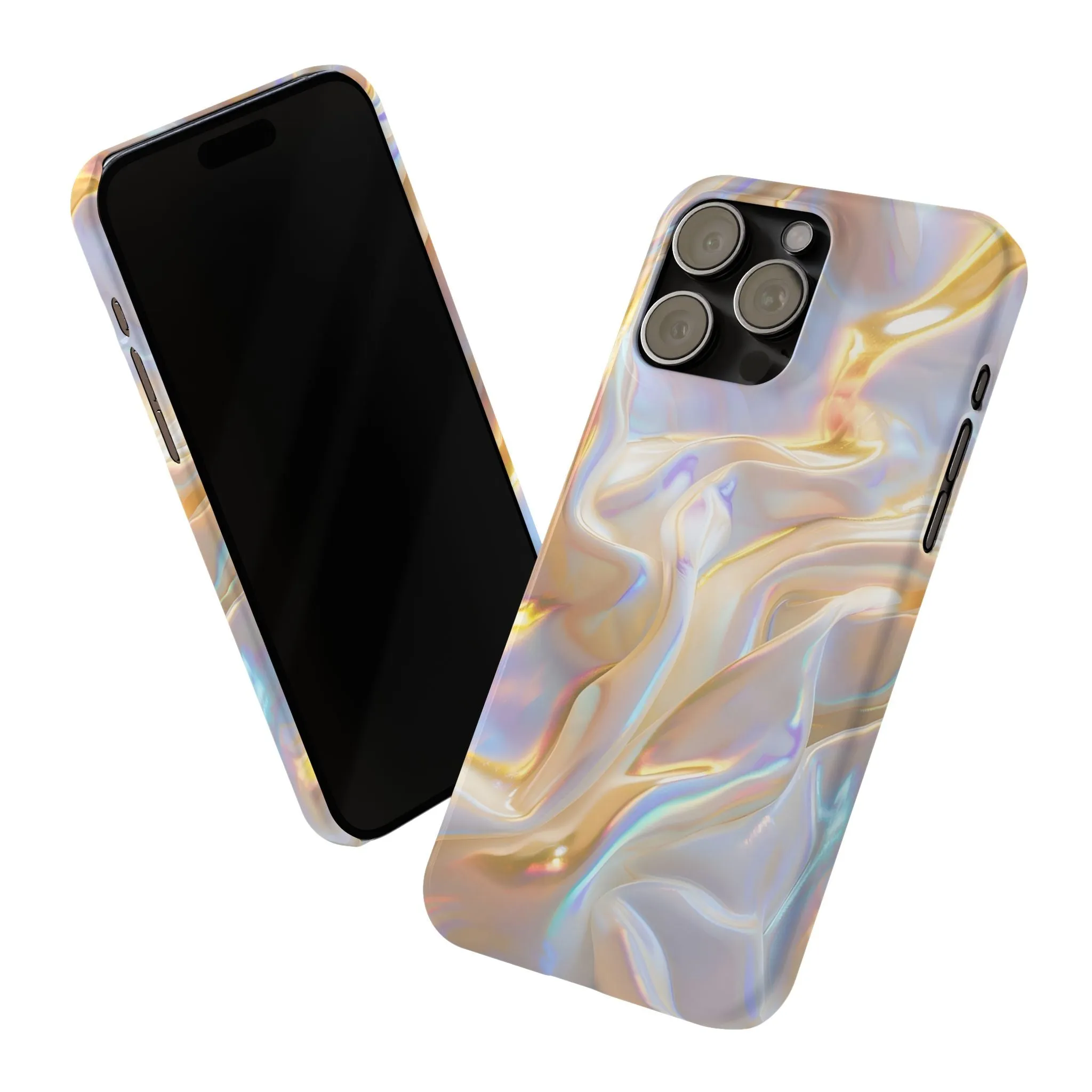 Iridescent Silk Flow Slim iPhone Cases