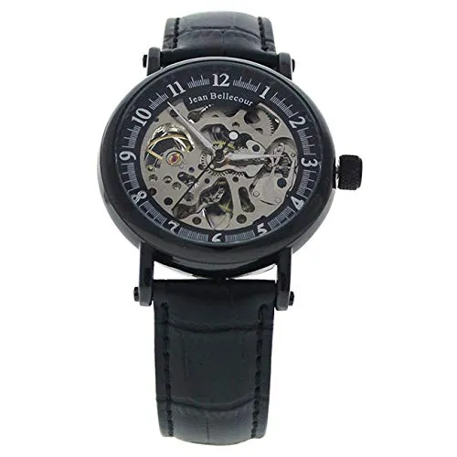 Jean Bellecour Redh4 Black Leather Strap Watch Watch for Men 1 Pc