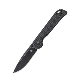 Kizer Begleiter Mini Premium Folding Knife 2.91in 20CV Black Stonewashed Blade Titanium Frag Handles - Ki3458RA3