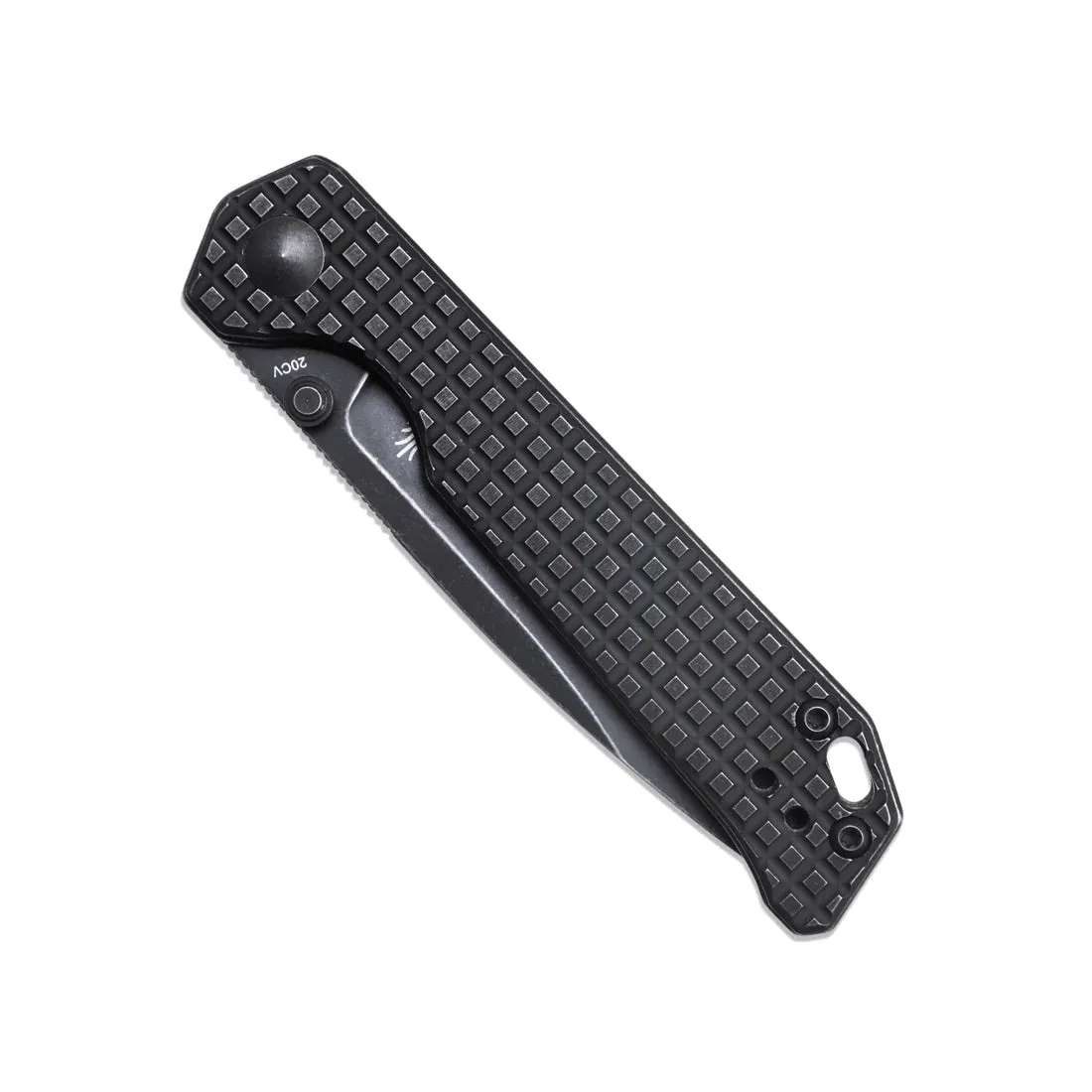 Kizer Begleiter Mini Premium Folding Knife 2.91in 20CV Black Stonewashed Blade Titanium Frag Handles - Ki3458RA3