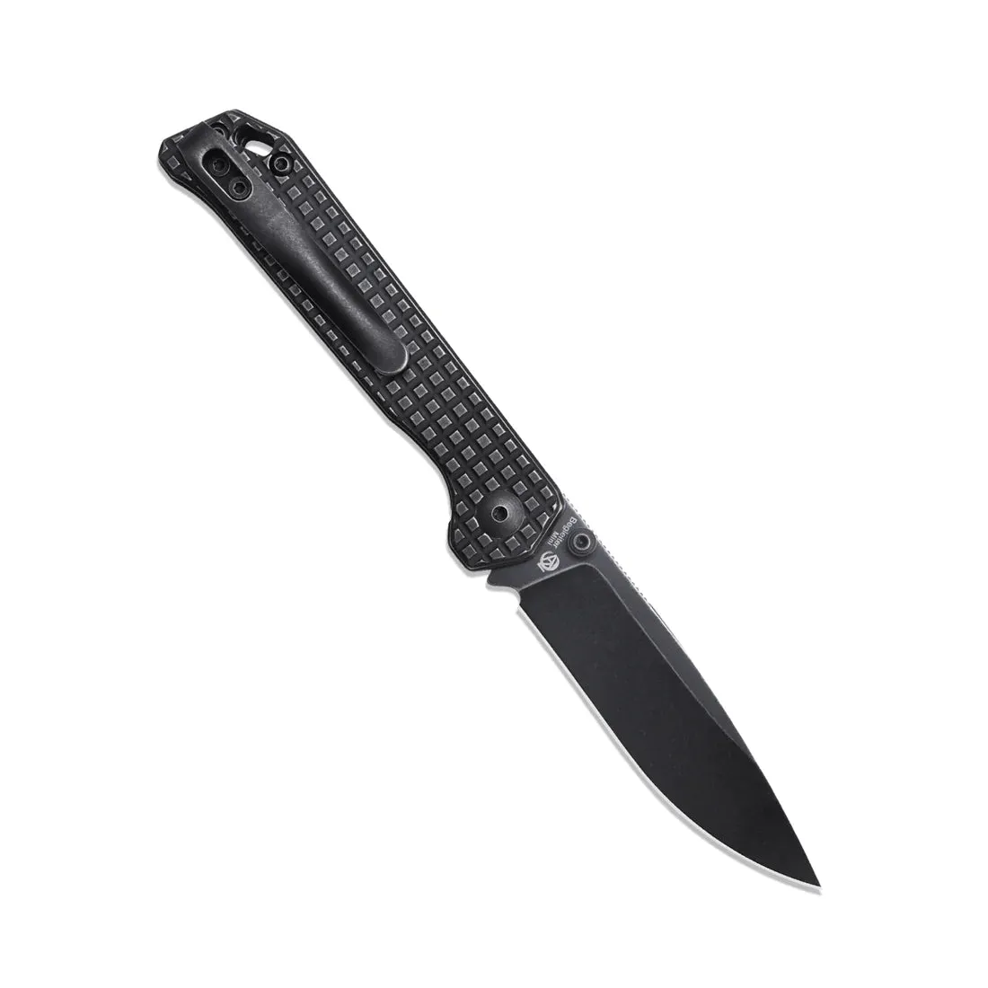 Kizer Begleiter Mini Premium Folding Knife 2.91in 20CV Black Stonewashed Blade Titanium Frag Handles - Ki3458RA3