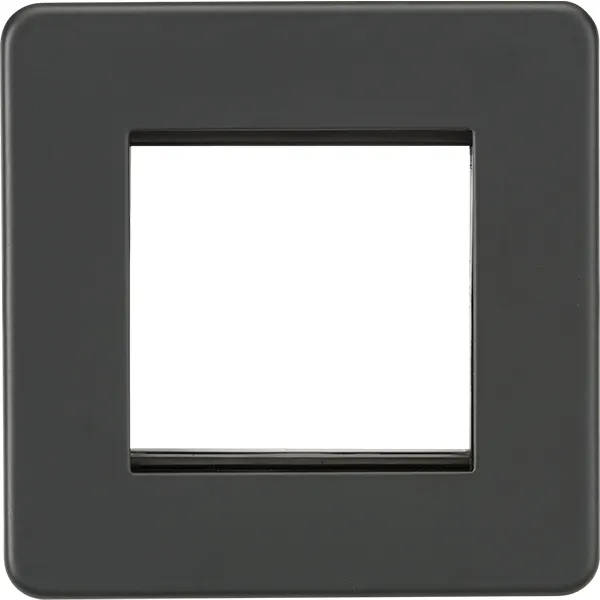 Knightsbridge Screwless 2 Module Euro Plate Anthracite