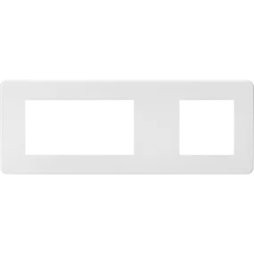 Knightsbridge Screwless 6 Module Euro Plate Matt White