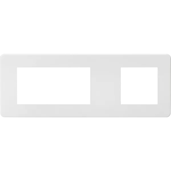 Knightsbridge Screwless 6 Module Euro Plate Matt White