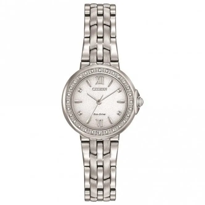 Ladies Stainless Steel Dress Analog Silver Tone Watch EM0440-57A