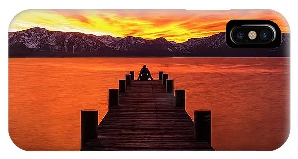 Lake Tahoe Sunset Pier By Brad Scott - Phone Case