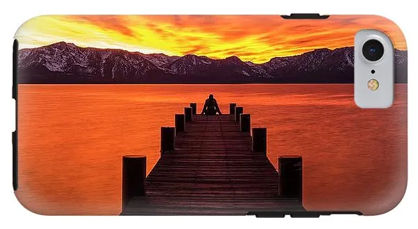 Lake Tahoe Sunset Pier By Brad Scott - Phone Case