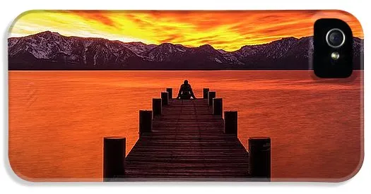 Lake Tahoe Sunset Pier By Brad Scott - Phone Case