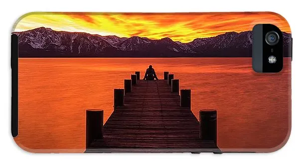 Lake Tahoe Sunset Pier By Brad Scott - Phone Case