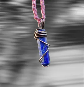 Lapis Lazuli Point Wire Wrapped Pendant