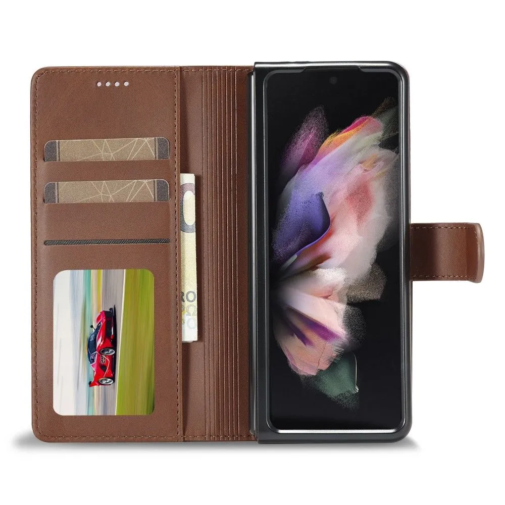 LC.IMEEKE Samsung Galaxy Z Fold3 5G Flip Case - Brown