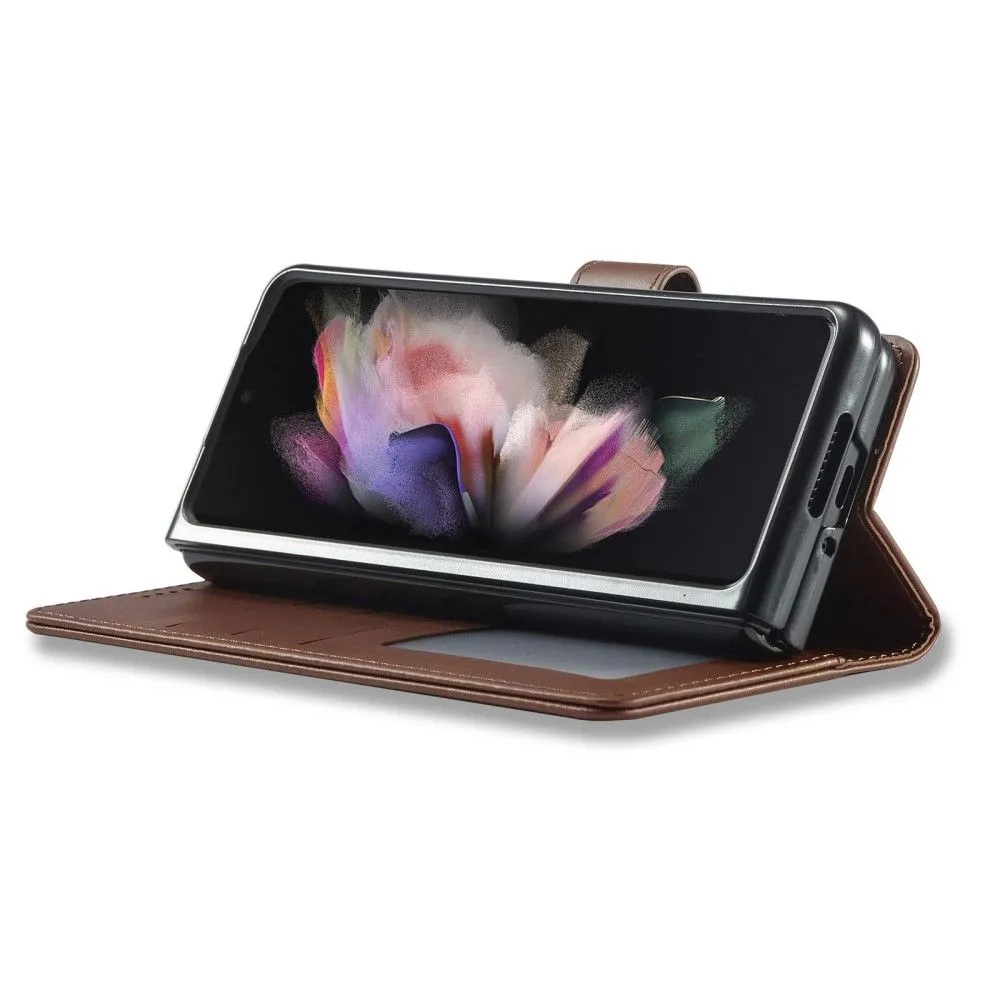 LC.IMEEKE Samsung Galaxy Z Fold3 5G Flip Case - Brown