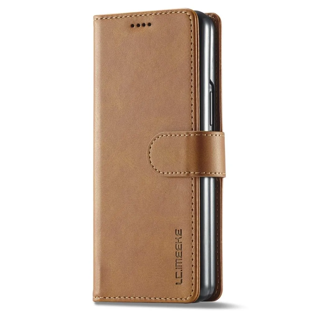 LC.IMEEKE Samsung Galaxy Z Fold3 5G Flip Case - Light Brown