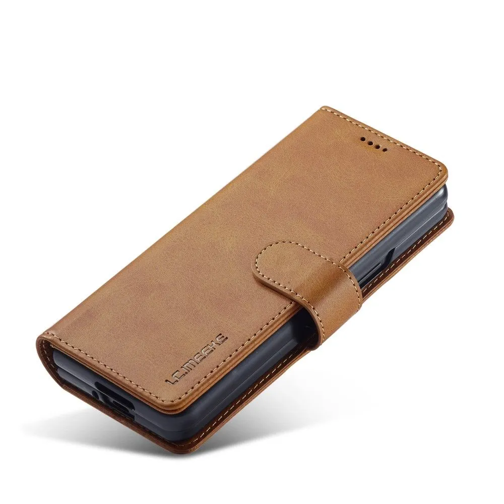 LC.IMEEKE Samsung Galaxy Z Fold3 5G Flip Case - Light Brown