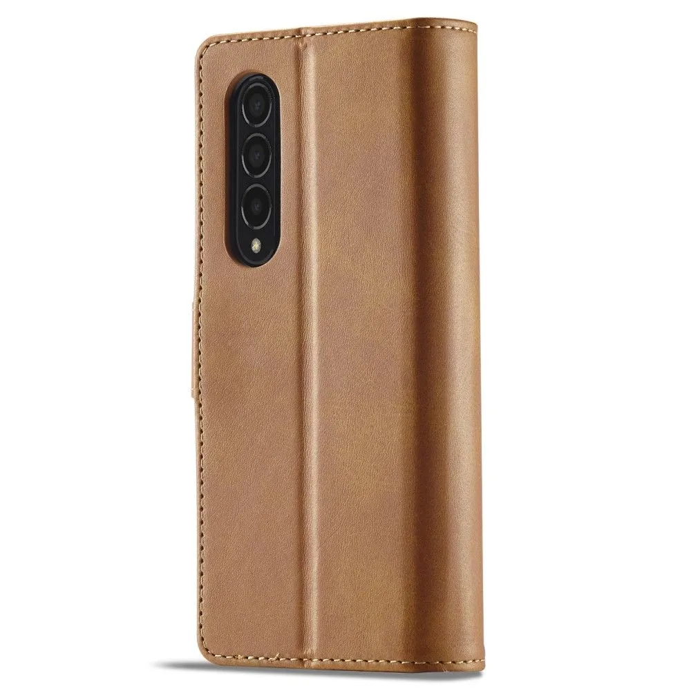 LC.IMEEKE Samsung Galaxy Z Fold3 5G Flip Case - Light Brown