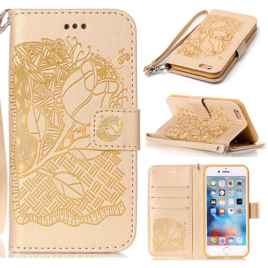 Leather Flip Case For iphone & Samsung Galaxy