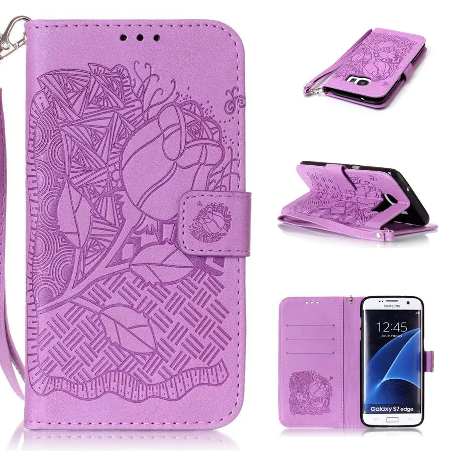 Leather Flip Case For iphone & Samsung Galaxy