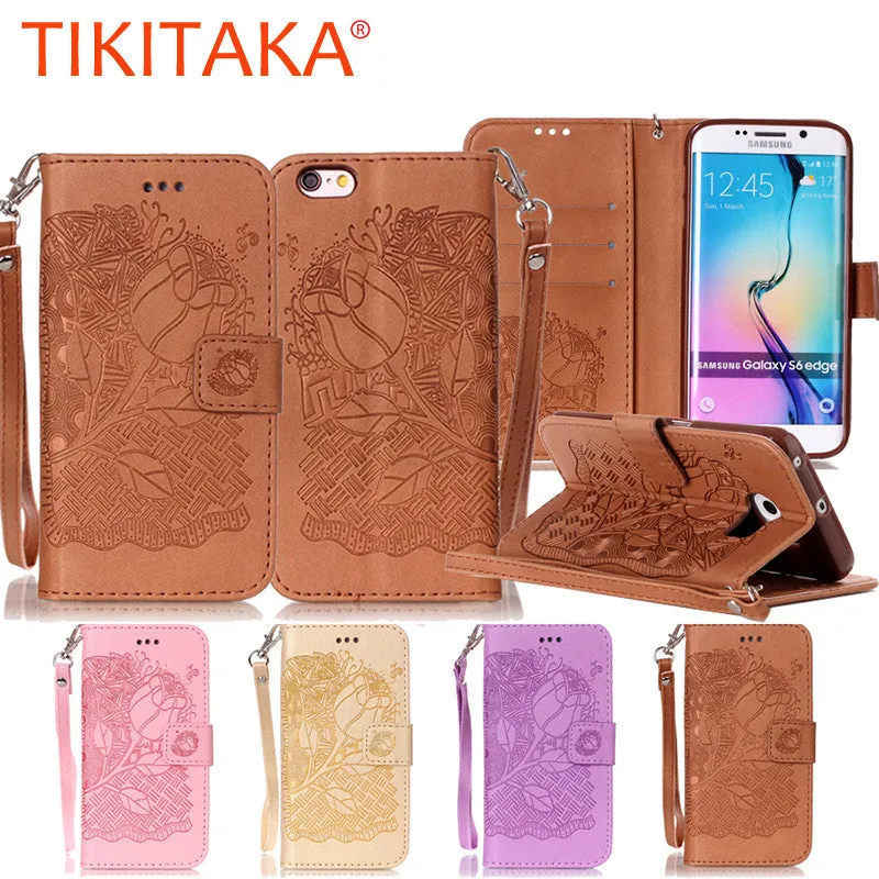 Leather Flip Case For iphone & Samsung Galaxy