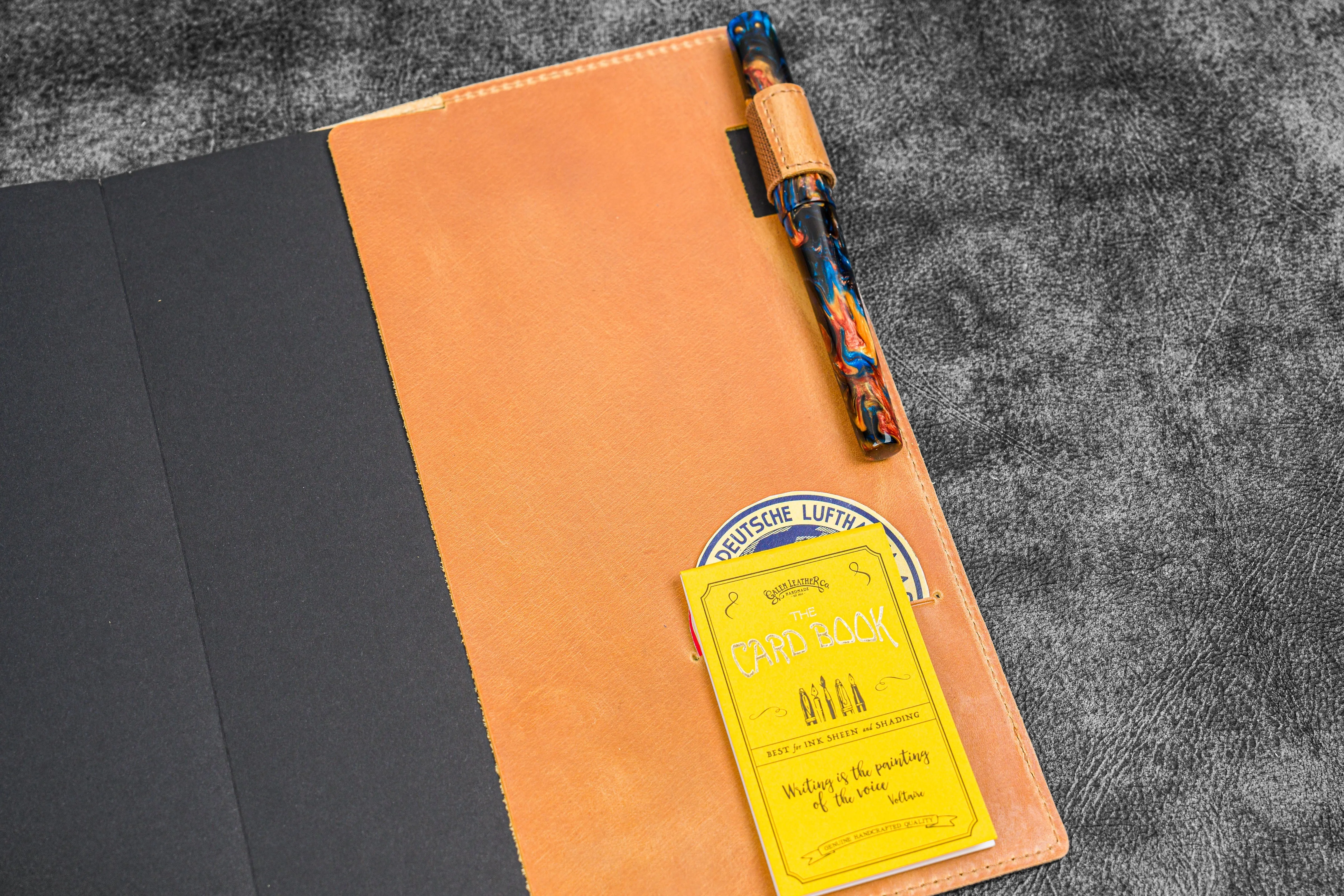 Leather Slim B5 Notebook / Planner Cover - Crazy Horse Honey Ochre